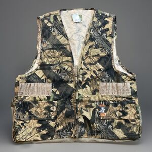 Men's Quail Unlimited Mossy Oak Break-Up Camo Game Bag Hunting Vest Size Large